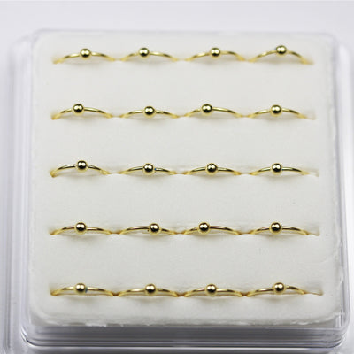 Earring Hoop/Nose Stud Ring 4pcs 22gauge 10mm 925 Sterling silver/18K Gold Vermeil/ , Open Style Insert to Inside