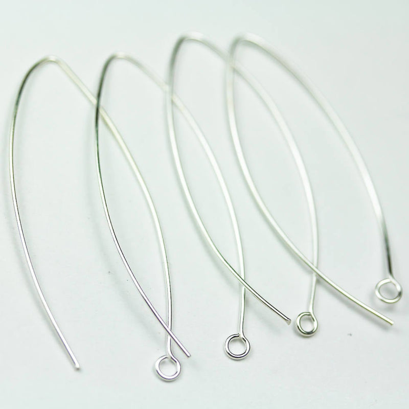 Arc 4pcs 40mm,20gauge Earring Hook,925 Sterling SilverJewellery Findings Earwire , 40mm long