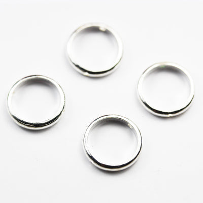 Bead Frame 4pcs 12mm 925 Sterling silver Circle Bead Frames ,10mm inner size, 2mm thick, hole 1mm