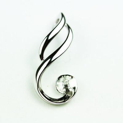 Pendent setting 1pc 925 Sterling silver Jewellery Findings, 22*10mm, setting for half drilled beads