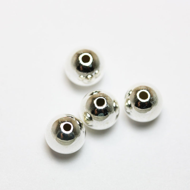 8mm Beads Sterling Silver Beads 4pcs 8mm Jewellery findings Ball Beads, 925 Sterling Silver ,8mm, hole2mm