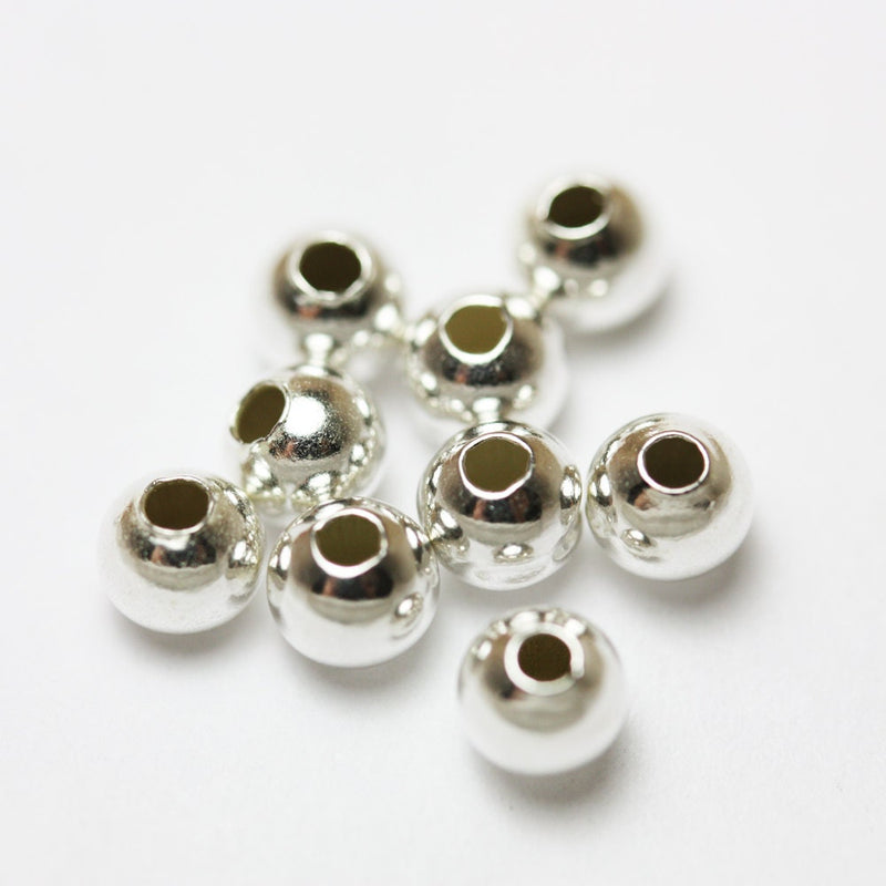 Spacer 20pcs 4mm 925 Sterling Silver Jewellery findings Ball Beads.4mm round, hole1.5mm