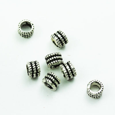 Sterling Silver Beads 5mm silver beads Spacer Beads 8pcs Big hole 925 sterling silver Jewellery Findings Spacers,5mm diameter,