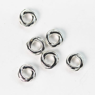 Spacer Beads 10pcs 4.5mm Jewellery Findings Spacers,925 sterling silver, 1.5mm thick, hole 2mm