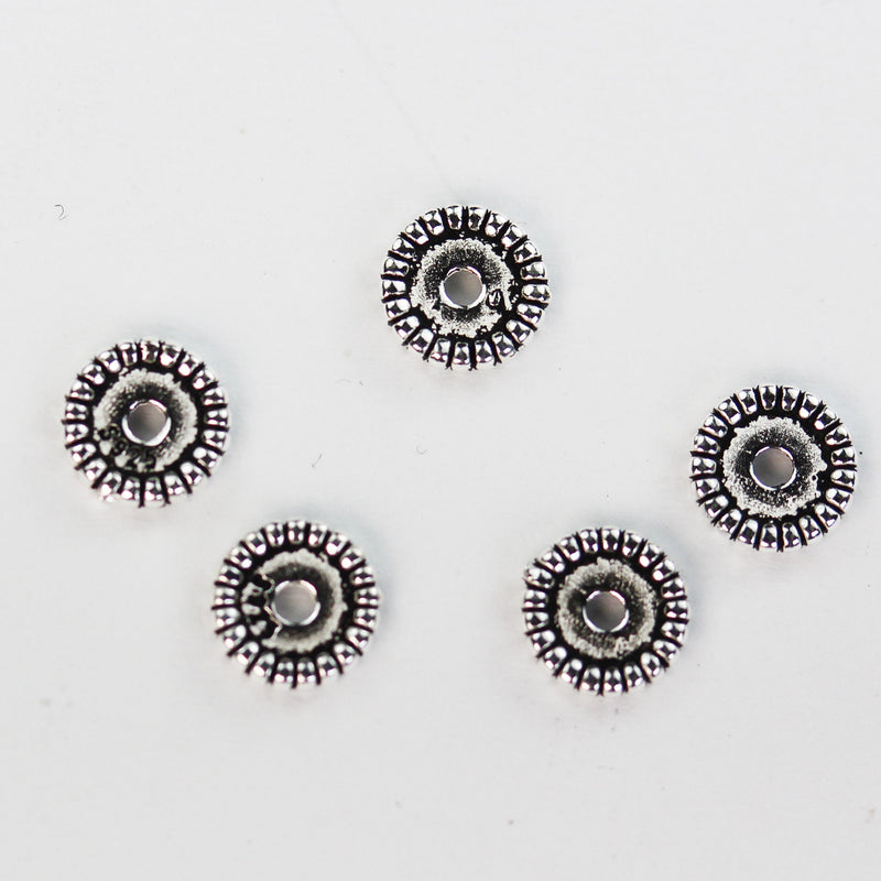 10pcs 6mm 925 antique sterling silver Jewellery Findings Spacers, 1mm thick, hole 1mm