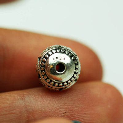 12mm Antiqued 925 Sterling Silver,Oxidized Silver Jewellery findings Filigree Ball Beads, 12mm, hole 1mm