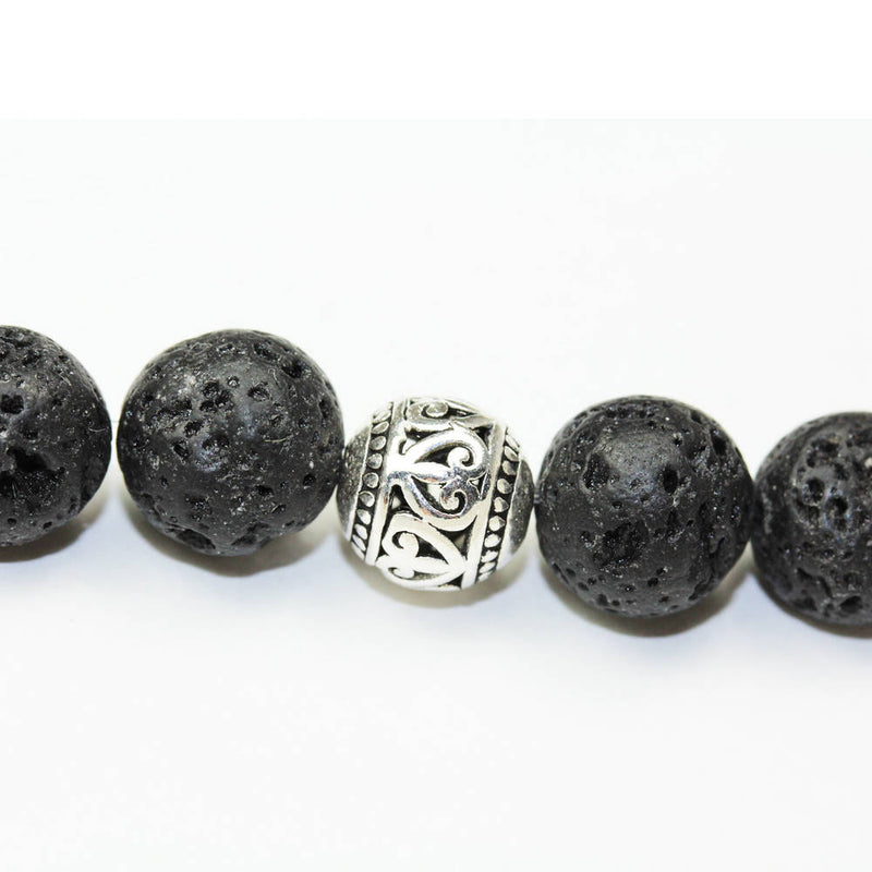 12mm Antiqued 925 Sterling Silver,Oxidized Silver Jewellery findings Filigree Ball Beads, 12mm, hole 1mm