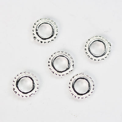 8mm Spacer Beads 6pcs Big hole 925 Sterling Silver Jewellery findings Rondelle Spacer Beads, 8mm diameter, 2mm thick, hole 3.5mm