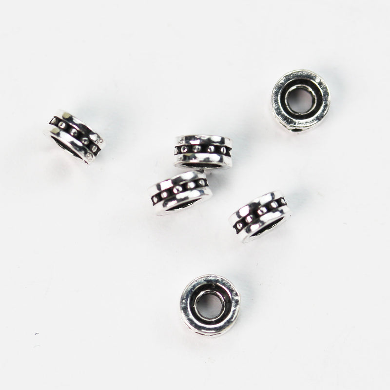 Spacer Beads 10pcs 5mm Jewellery Findings Spacers,925 antique sterling silver, 2.5mm thick, hole 1.5mm