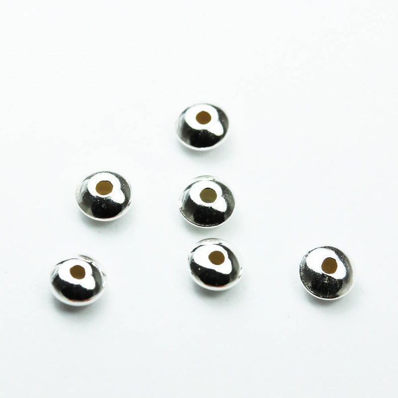 Spacer Beads 10pcs 5mm 925 sterling silver Jewellery Findings Disc Spacers,5mm diameter, 2.5mm thick, hole 1mm