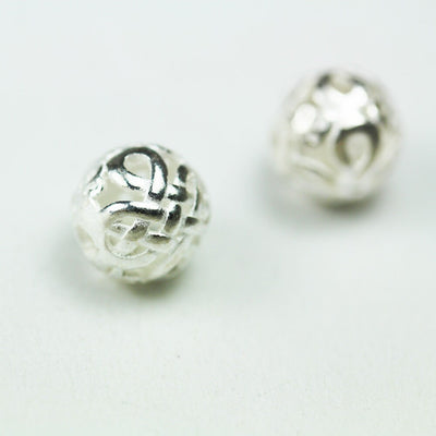 Sterling Beads 2pcs  10mm 925 Sterling Silver Jewellery findings Filigree Ball Beads ,10mm round, hole 1mm