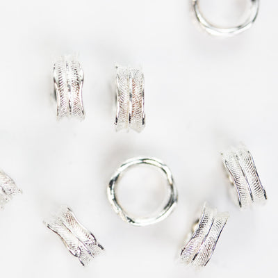 Silver Spacer Beads 6pcs 7MM 925 sterling silver Jewellery Findings Rondelle Spacers,3mm thick, hole 5mm