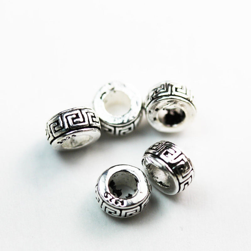 Spacer Beads 4pcs 6.5mm Jewellery Findings Spacers,925 antique sterling silver, 3.5mm thick, hole 3mm