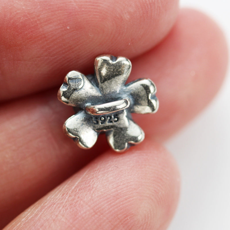 Silver Beads 2pcs 925 Antique Sterling Silver Jewellery findings  Flower Beads, 11mm Flower, 4mm thick, 2.5*2mm hole