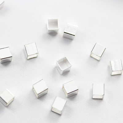 20pcs 3mm  925 Sterling Silver Jewellery findings Cube Beads, 3mm cube, 2.5mm inner size