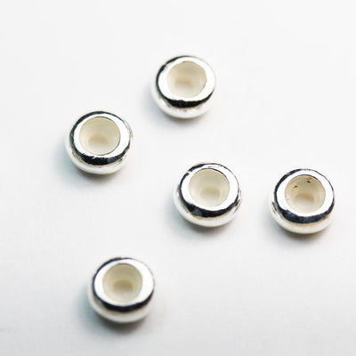 Stopper Beads 4pcs 6.5MM 925 sterling silver ,Silicone Grip Slider Bead,Necklace Length Controller,Earrings Stopper