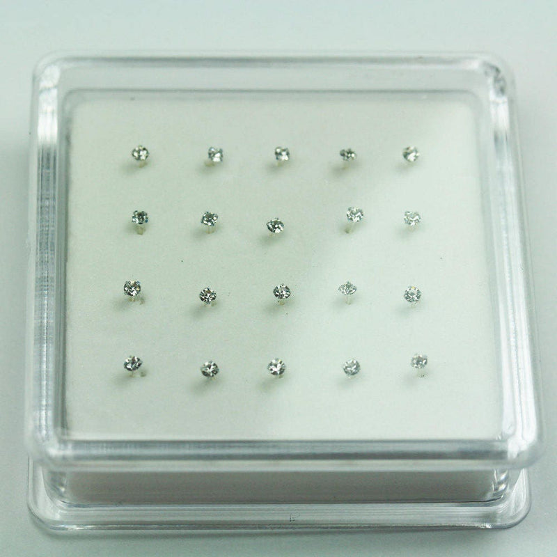 Nose Stud Nose Ring Nose Piercing  20pcs 1.5/2.0mm 925 Sterling silver Body Jewelry,Nose Jewelry with Rhinestone,9-11mm pin