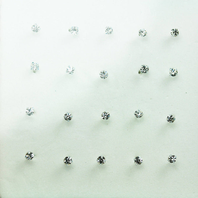 Nose Stud Nose Ring Nose Piercing  20pcs 1.5/2.0mm 925 Sterling silver Body Jewelry,Nose Jewelry with Rhinestone,9-11mm pin