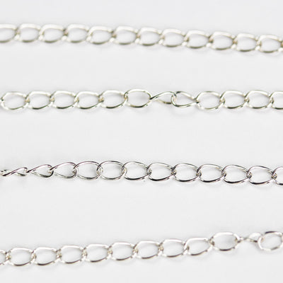 Necklace Extender chain 925 Sterling Silver Extension Chain ,2.5*3.5mm Oval Chain, For Jewelry Making Extension