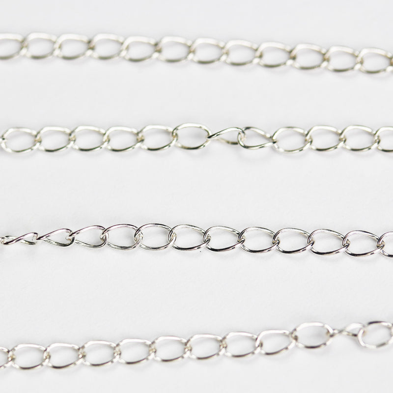 Necklace Extender chain 925 Sterling Silver Extension Chain ,2.5*3.5mm Oval Chain, For Jewelry Making Extension