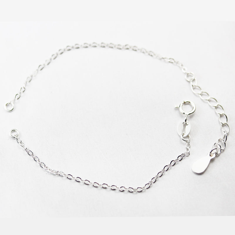 Bracelet chain 925 Sterling Silver Chain for Easy Making Bracelet, 6inch +1.5 inch extension Bracelet Chain,1.2mm thickness