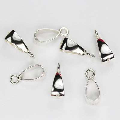 Pendant Bail 2pcs 6*14mm 925 Sterling silver Jewellery Findings Teardrop shaped Bails, 9*5mm inner wide, hole2mm