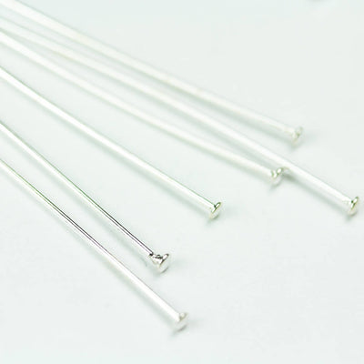 Headpins 20pcs 20mm 22guage 925 Sterling Silver Jewellery findings Head Pin, Head about 2mm