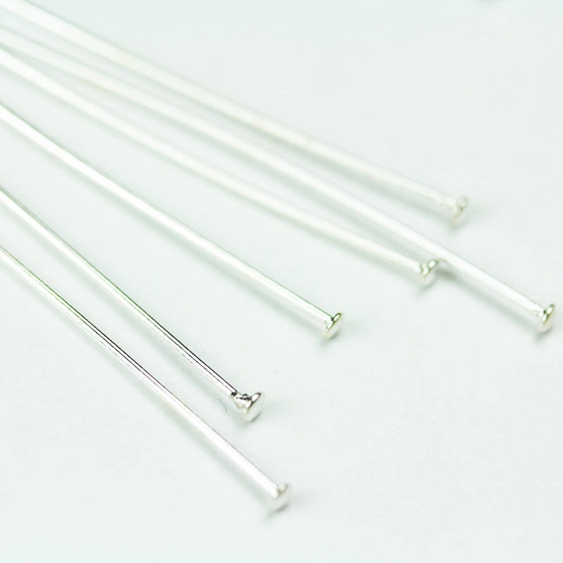 Headpins 20pcs 20mm 22guage 925 Sterling Silver Jewellery findings Head Pin, Head about 2mm