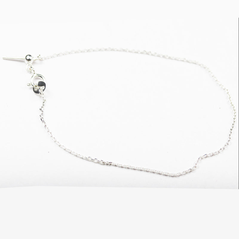 Silver Bracelet 925 Sterling Silver Adjustable Chain Bracelet, 0.75mm Wire, 6-7.5 inches