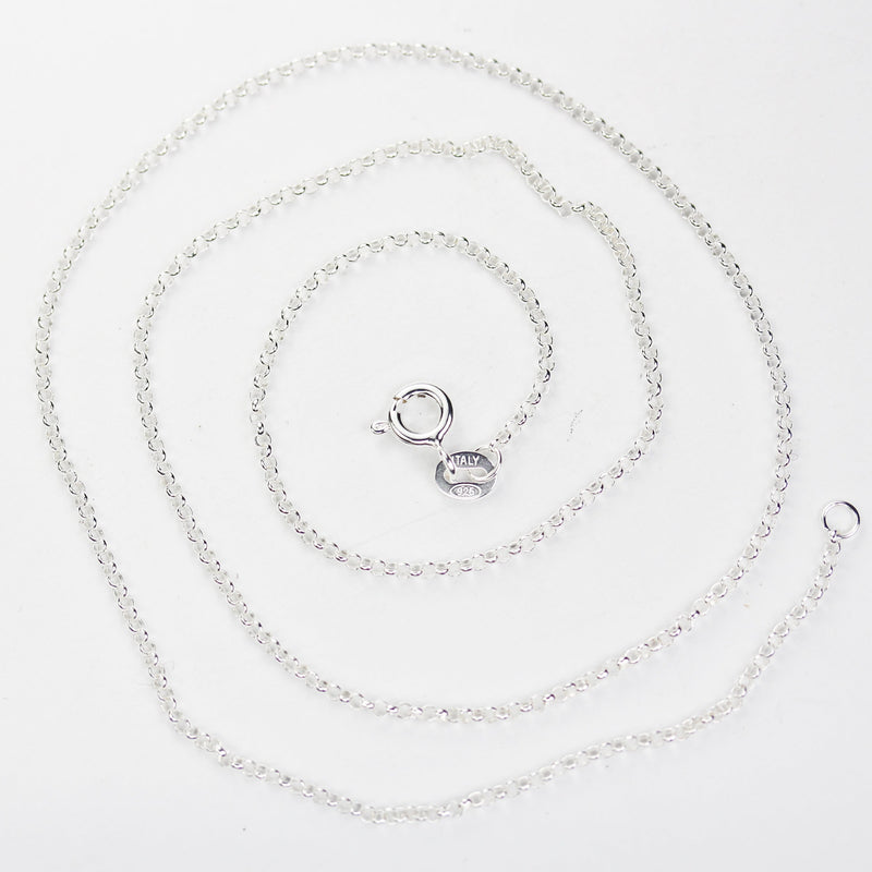 Chain Necklaces 1pc/5pcs 16/18" 925 Sterling Silver Rolo Chain Jewellery Necklace, 1.5 mm chain, 5mm Ring clasp