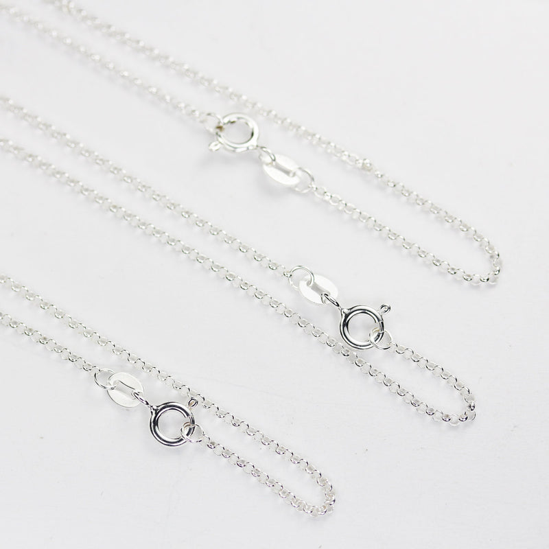 Chain Necklaces 1pc/5pcs 16/18" 925 Sterling Silver Rolo Chain Jewellery Necklace, 1.5 mm chain, 5mm Ring clasp