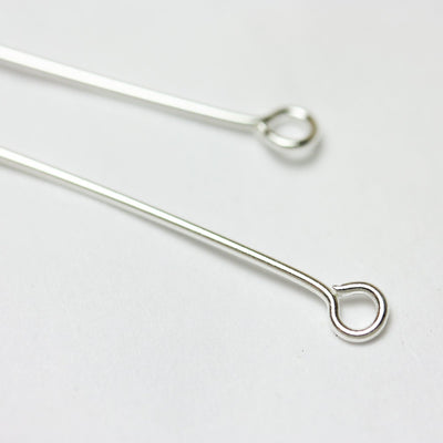 Eyepin 10pcs 22gauge 50mm 925 Sterling Silver Jewellery findings Eye Pin, hole: about 2mm