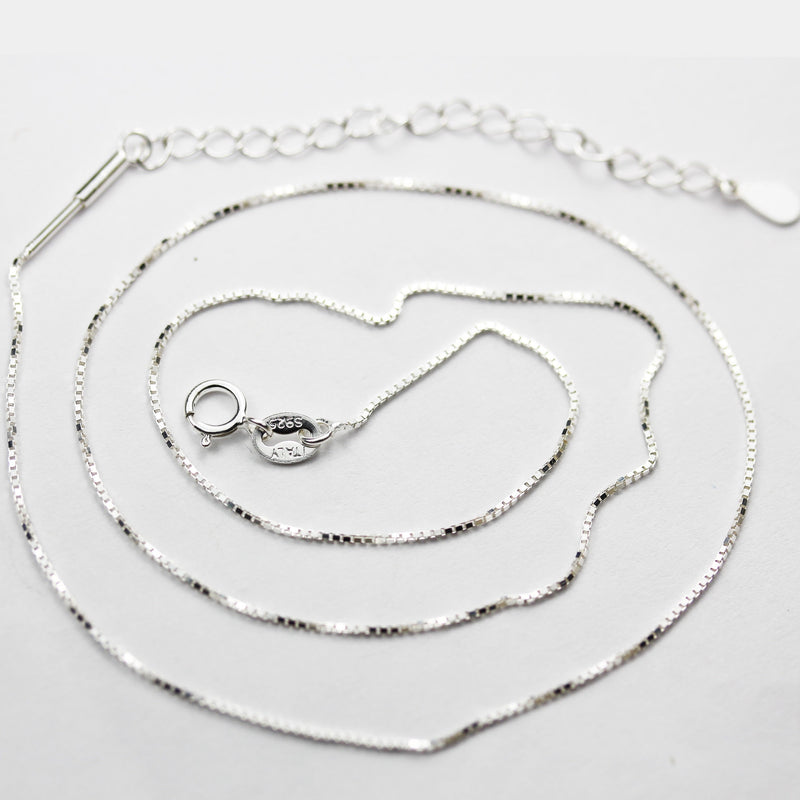 Chain Necklaces Sterling Silver Chain for Easy Making Jewelry, 16+2" Necklace/6.5+1.5" Bracelet Chain with Open Screw, 0.8mm thickness