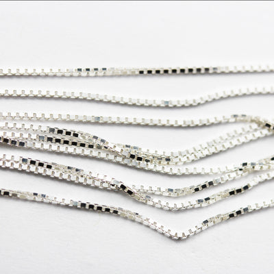 Chain Necklaces Sterling Silver Chain for Easy Making Jewelry, 16+2" Necklace/6.5+1.5" Bracelet Chain with Open Screw, 0.8mm thickness