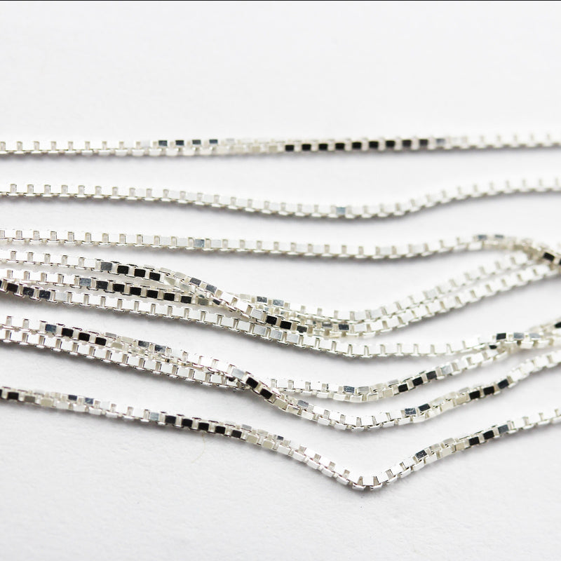 Chain Necklaces Sterling Silver Chain for Easy Making Jewelry, 16+2" Necklace/6.5+1.5" Bracelet Chain with Open Screw, 0.8mm thickness