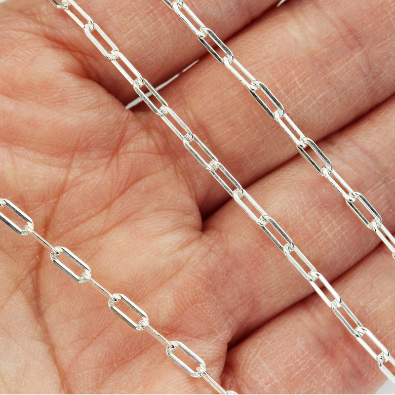 PaperClip  Chain 1/5 feet 925 Sterling Silver  , 6*2.5mm Oval Silver Chain, For Jewelry Making