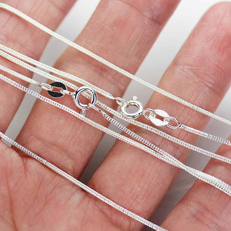 Chain Necklaces 1pc/5pcs 16/18" 925 Sterling Silver Curb Chain Jewellery Necklace, 1.1 mm chain, 5mm Ring clasp