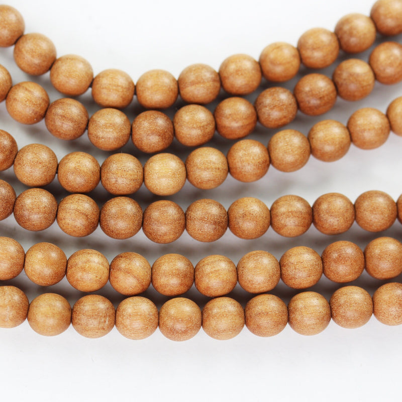 108pcs Natural Sandalwood Mala Prayer Beads Necklace/Bracelet Strand, One full strand,8mm Round