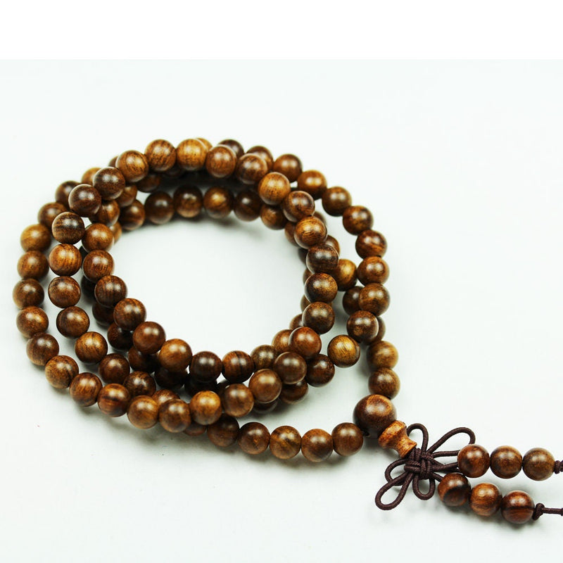 108pcs Natural RoseWood Mala Prayer Beads Necklace/Bracelet Strand, One full strand,8mm Round