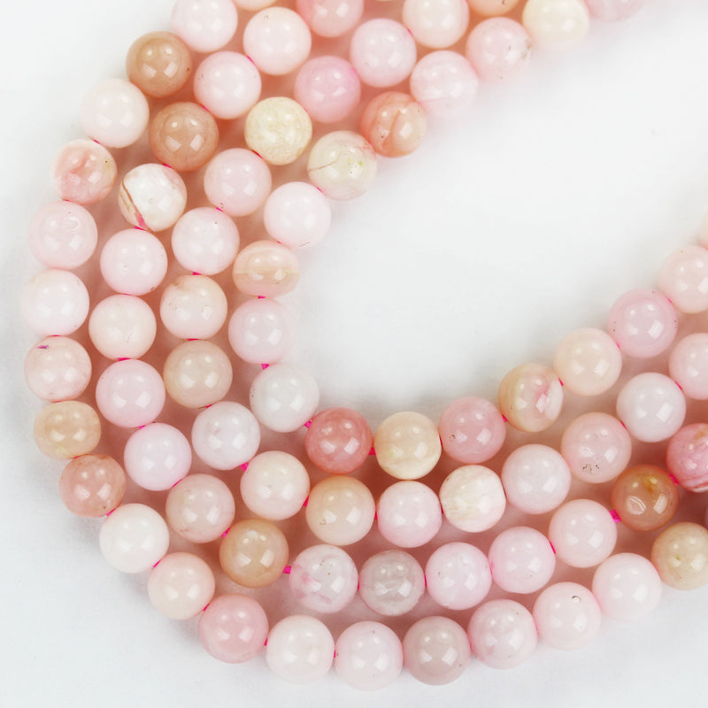 Natural Pink Opal , 4mm Round Gemstone Beads ,One Full strand, 16",0.6mm hole 90beads