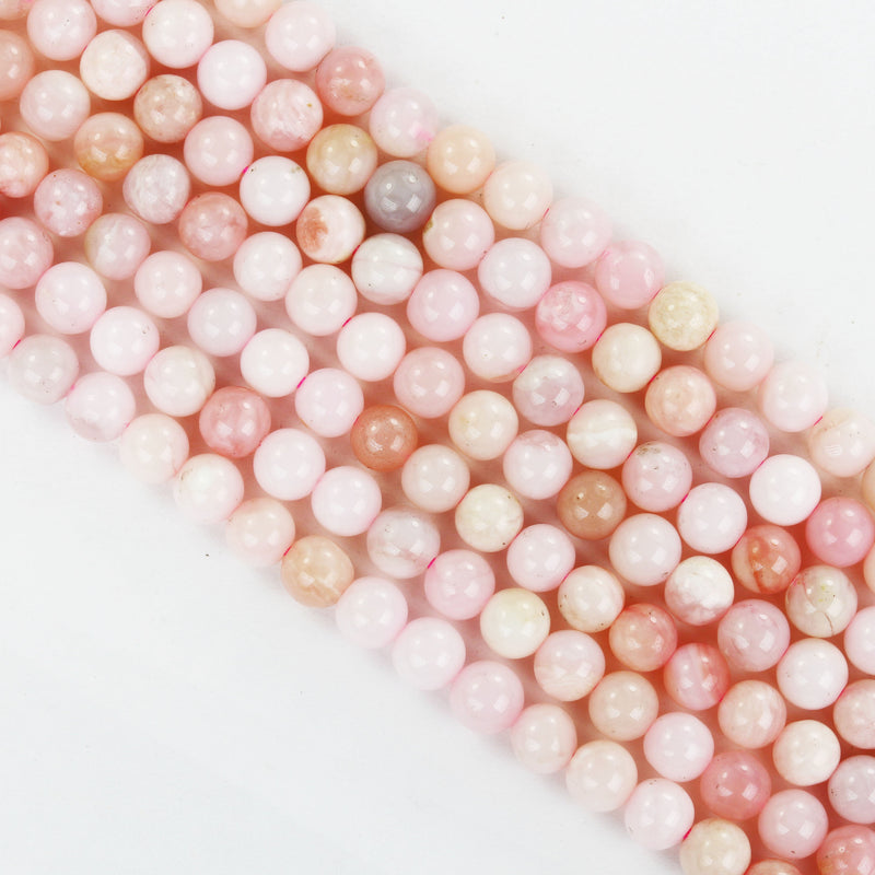 Natural Pink Opal , 4mm Round Gemstone Beads ,One Full strand, 16",0.6mm hole 90beads