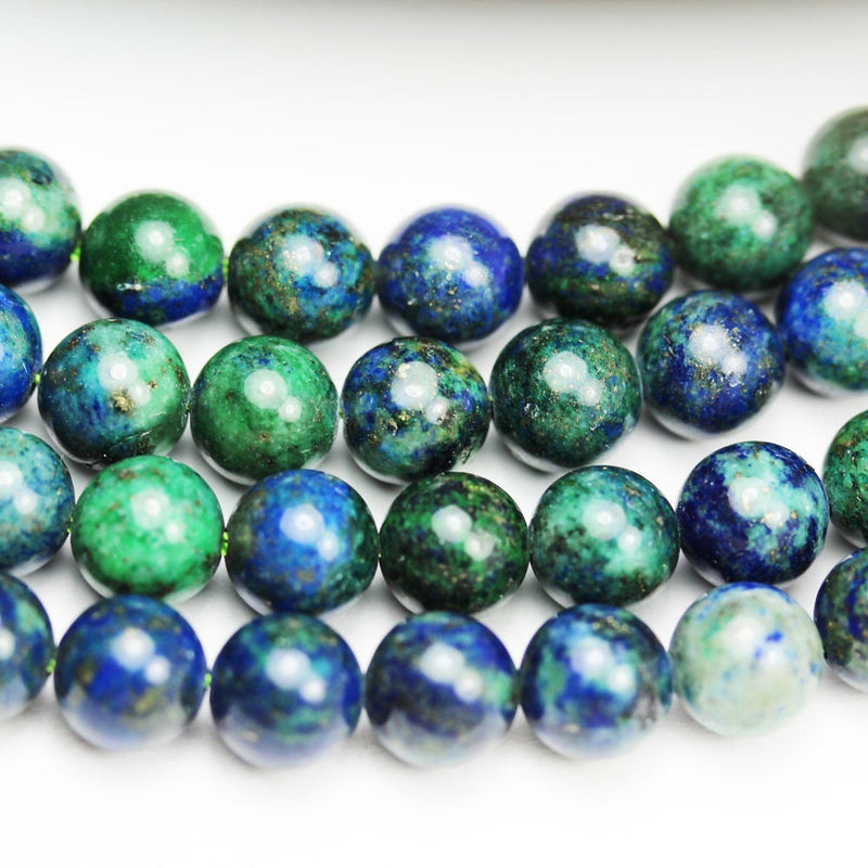 Azurite , 10mm Round  Gemstone Beads Strand, One full strand  hole 1mm, 16 inch