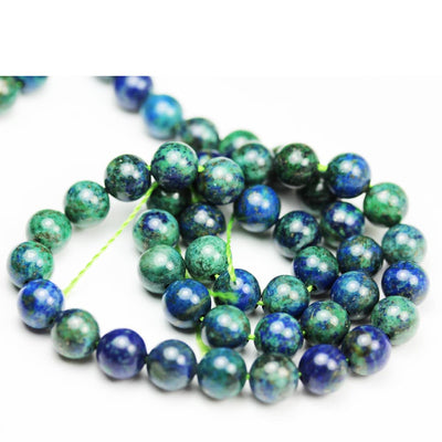 Azurite , 10mm Round  Gemstone Beads Strand, One full strand  hole 1mm, 16 inch