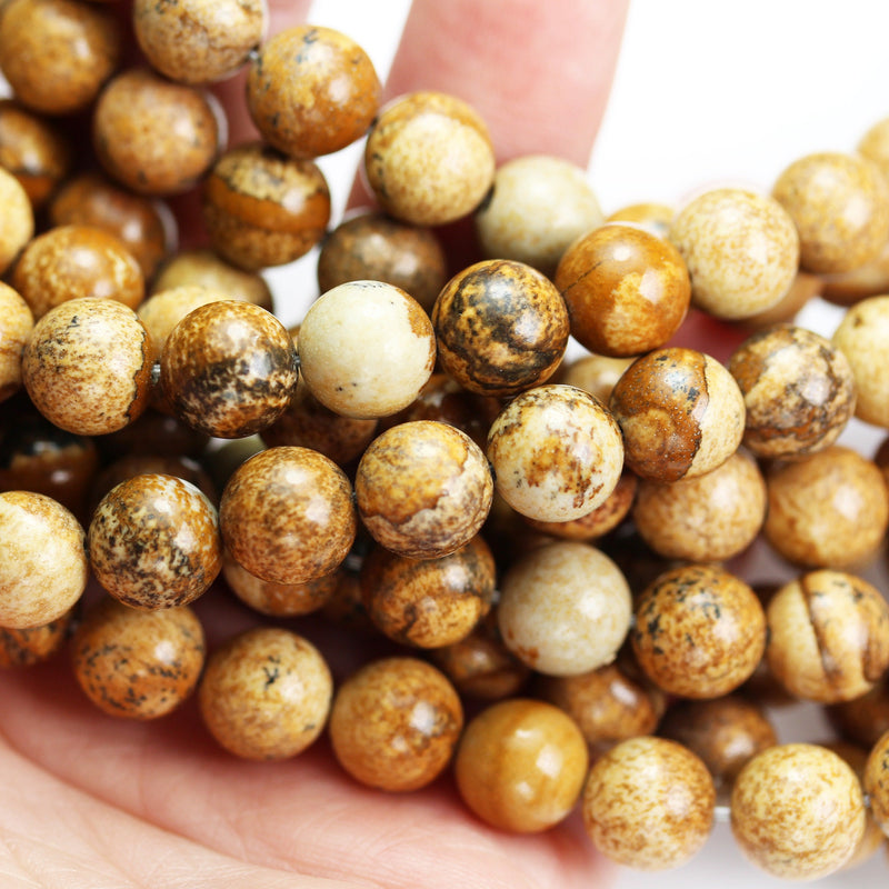 Picture Jasper, 8mm One full strand Gemstone Beads, Round Shape beads,15.5inch, about50 beads