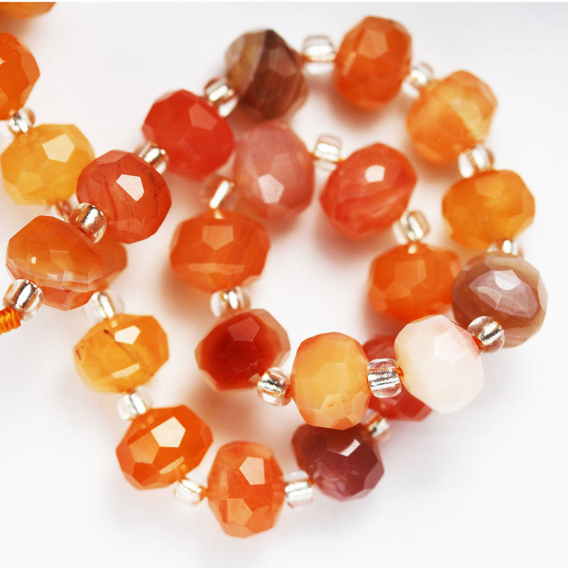 Red Agate, 6*8mm Faceted Rondelle Gemstone Strand, 8 inch , about 25 beads,hole1mm