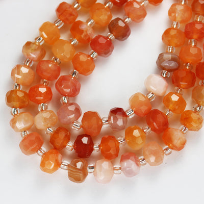 Red Agate, 6*8mm Faceted Rondelle Gemstone Strand, 8 inch , about 25 beads,hole1mm