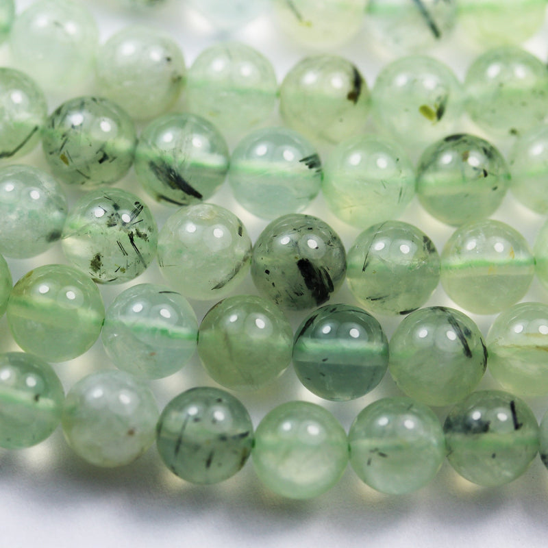 Prehnite, 6mm round Gemstone Beads ,One full strand ,15.5 inch,0.8mm hole