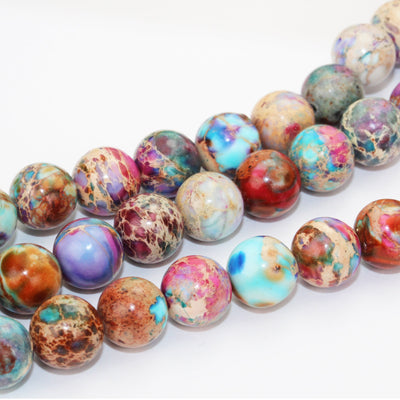 Imperssion jasper,8mm Round Mixed Color Jasper Gemstone, One full strand Beads,16inch, about50 beads, 1mm hole