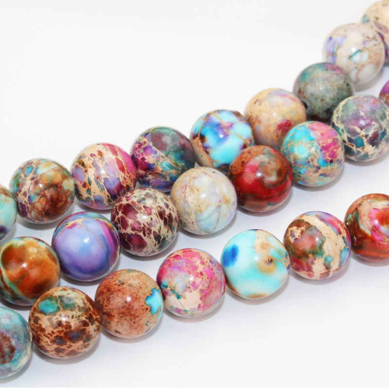 Imperssion jasper,8mm Round Mixed Color Jasper Gemstone, One full strand Beads,16inch, about50 beads, 1mm hole