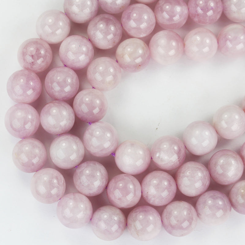 Natural Kunzite, 10mm Round Gemstone Strand, 15.5inch , about 40 beads ,1mm hole